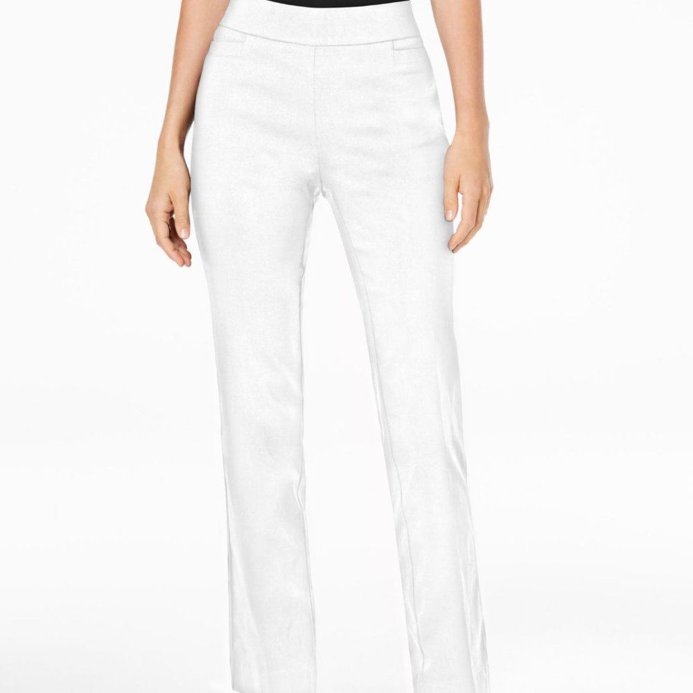 JM COLLECTION Womens White Formal Bootcut Flare